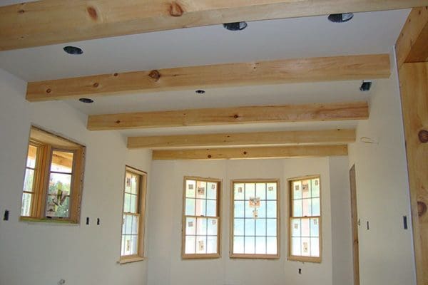 Gorgeous exposed wood ceiling beams.